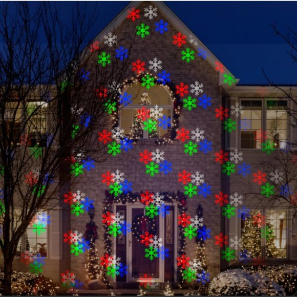 SnowFall Multicolor LED Lightshow Hanging Projection Christmas Ornament Outdoor - Picture 1 of 6